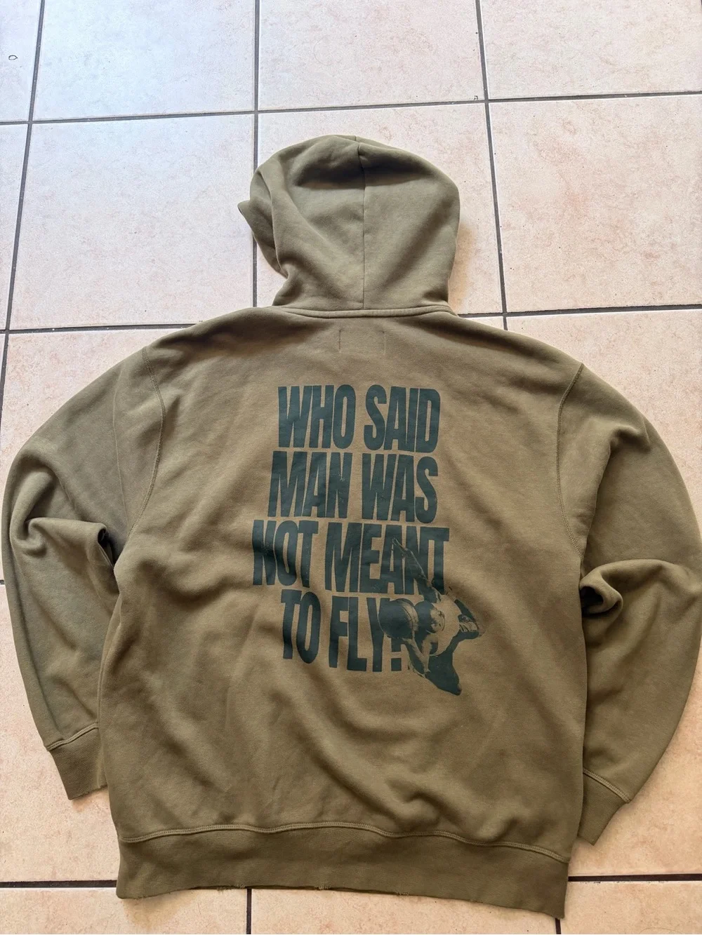 RARE Jordan Olive Hoodie with Black Jumpman & Red Patch
